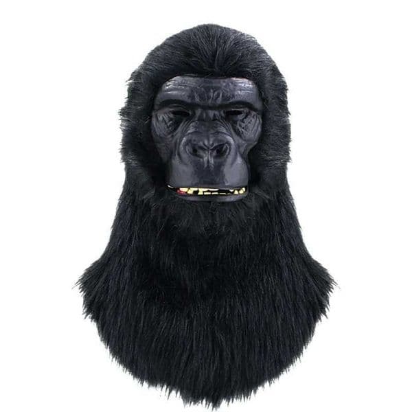 Halloween Black Gorillas Full Head Mask Latex 3D Animal Headgear for Party Festival Supplies Y240829