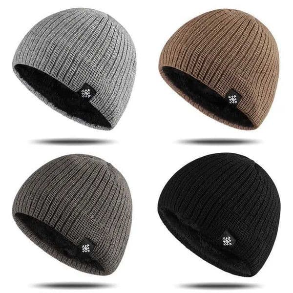 Snowflake Striped Knitted BeanieDoubleLayer Warm Cfortable Brimless Hat Autumn Winter Outdoor Sports Skiing Cycling Windproof X251028