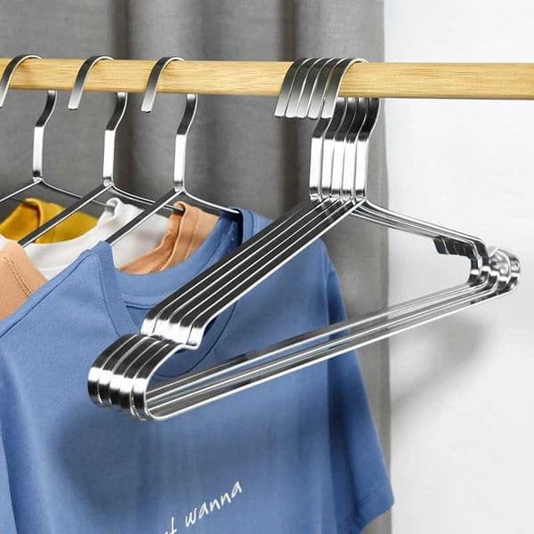 5/10 pieces of stainless steel adult clothing hangers thick dresses T-shirts jackets dry hangers wardrobes storage organizers M240829