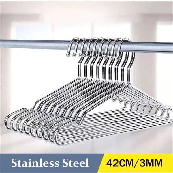 New 10/20 pieces of stainless steel jackets hangers wardrobes clothing organizers shirts wardrobes storage boxes saving space for adults and children M240829