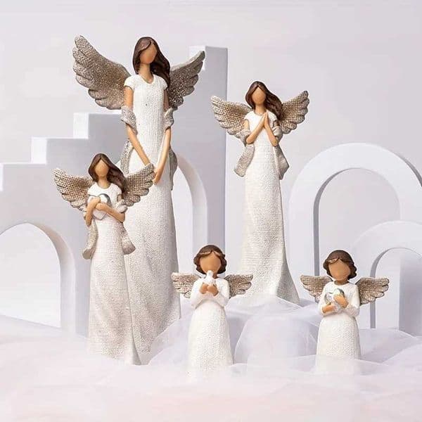 1 piece angel pattern resin landscape sculpture home art decoration Christmas living room and holiday desktop decoration W240828