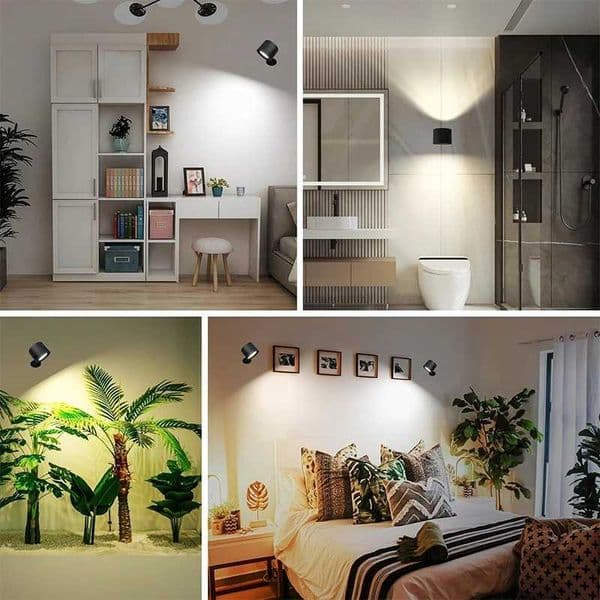 LED Double Head Wall Lamp Touch Control Remote 360 Rotatable USB Recharge Wireless Portable Night Light For Bedroom Reading Lamp X2506071