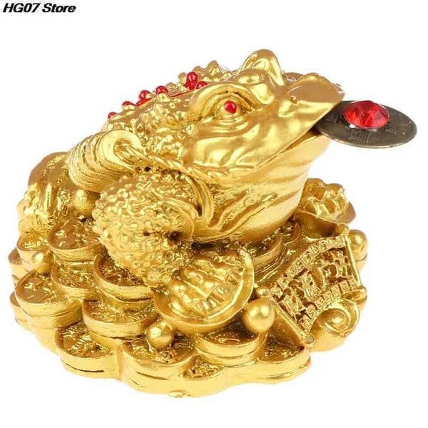 Fortune Golden Frog Toad Coin China Fortune Frog Feng Shui Toad Money Home Office Decoration Desktop Decoration Lucky Gift W240828