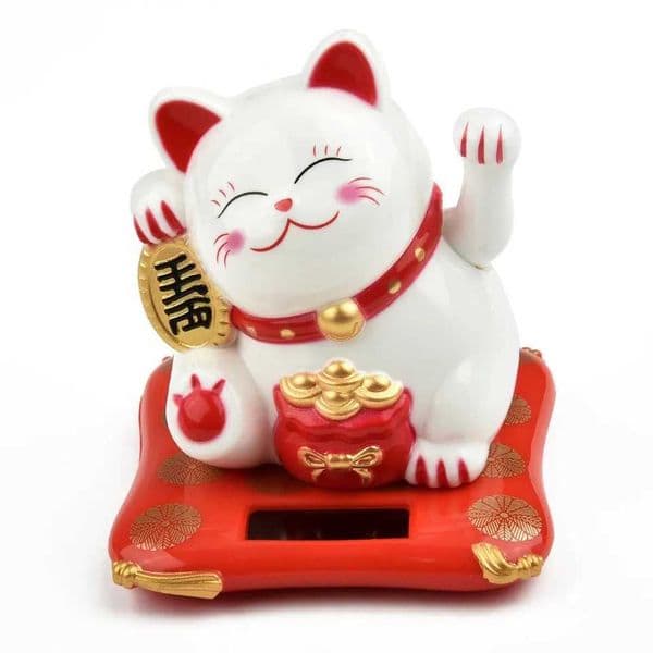 1 Lucky Cat Plastic 7 X 6.5 X 7.5 cm Japanese Sunwave Hand Lucky Cat Car Decoration Desktop Decoration Home Decoration W240828