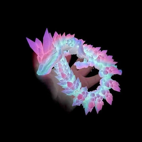 3D printing luminous Chinese Loong flexible handmade dragon handicraft decoration home desktop decoration figure statue gift W240828