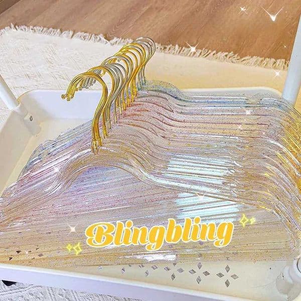 5 Transparent Flash Clothes Hangers Recommended by Red Book Ins Style Fairy Tale Family Clothes Hangers Girl Style Anti slip Clothes Hangers M240829