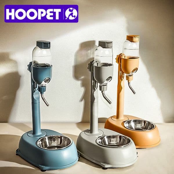 HOOPET Automatic Pet Dispenser Anti-tip Dog Bowl Drinking Water Bottle Feeder Hanging Kettle Cat Food Container Pets Supplies i240828