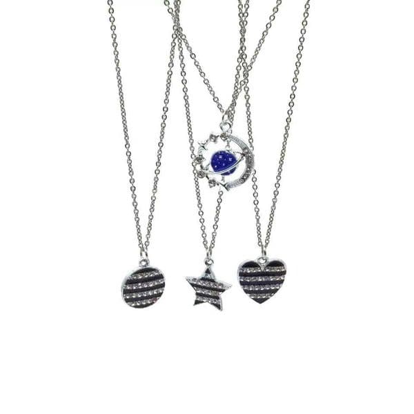 Newly designed heart-shaped star circular stainless steel chain pendant necklace suitable for fashionable womens jewelry Wannee fashion accessories W240828