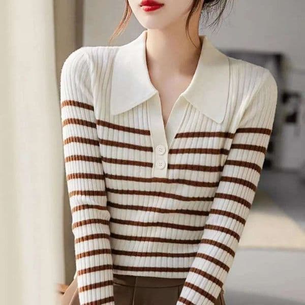 Slim Female Tee Commute Tops T-shirts Polyester Women's Polo New Pretty Clothing Trend 2025 Casual Basic In Pulovers Tees