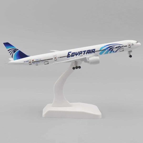 Plane Metal Airplane Model 20Cm 1 400 Egyptian Boeing 777 Metal Replica With Landing Gear Alloy Material Aviation Simulation Boy slot car Gift Car Track