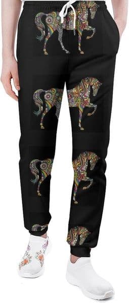 Free shipping Sweatpants Mens 3D Printing Pattern Color Horse Patterned Pants Lounge Drawstring With Pockets Sweat Trousers Y2K