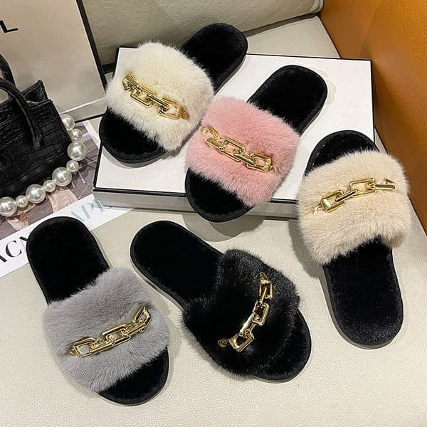 Genuine slippers summer wear 2024 new thick-soled velcro flat sandals plus-size women's shoes apricot