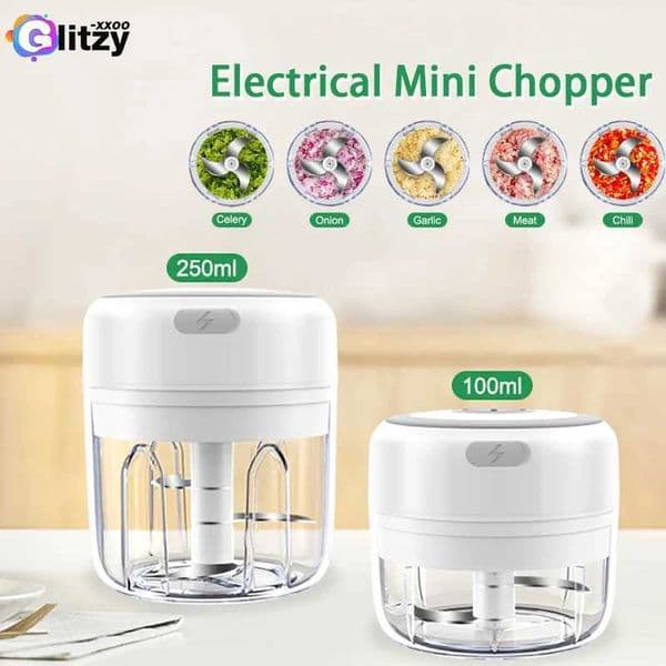 Electric Garlic Grading Machine Mini Chopper USB Charging Vegetable Onion Blender Food Grade Stainless Steel Blender M240830