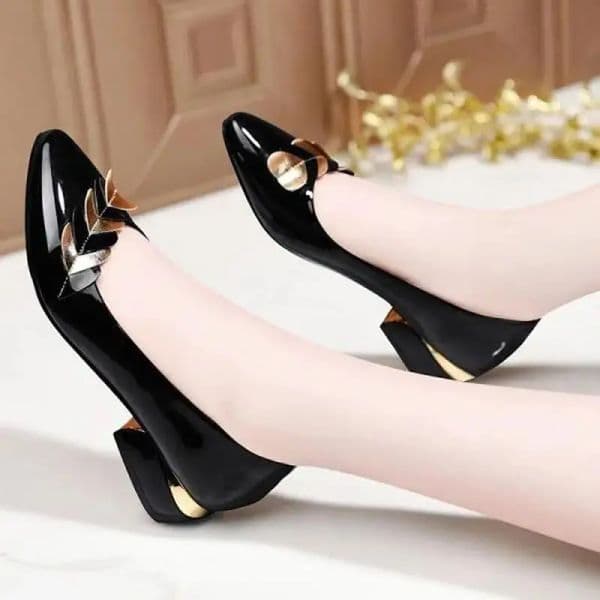 Women's Fashion Versatile Womens Heeled Leisure Women Leather Shoes Lightweight High Heel Large Size Chaussure Femme da2e