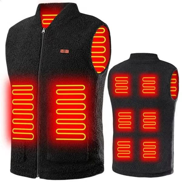 Men Heated Sweaters Winter Autumn Thickened Coats Vest Jackets Fleece Coats Heating Cashmere Hunt Fashion Slim Furry Coat 240829
