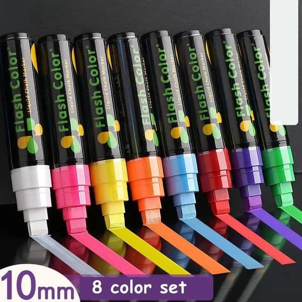 8colorset LED high gloss fluorescent marker pen erasable chalk 56810mm workstation used for writing board drawing graffiti 240830
