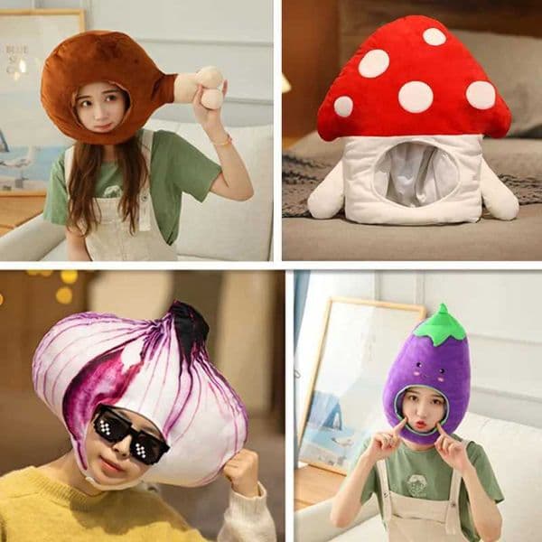 Adult Onion Mushroom House Hat Costume Carnival Birthday Party Fun Hat Role Playing Chicken Leg Head W240830