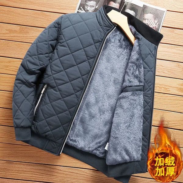mens thick warm bomber jacket autumn wool slim fit casual stand collar Parka clothing large size 5XL 240830
