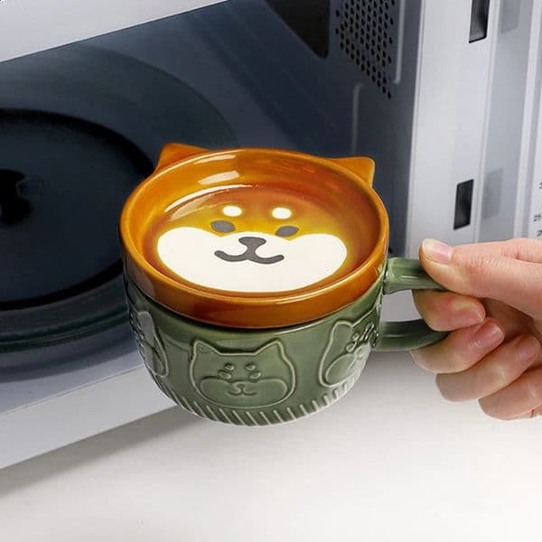 European animal ceramic coffee cup with Lid cartoon cup couple coffee cup breakfast milk cup gift home ceramic beverage cup 240830