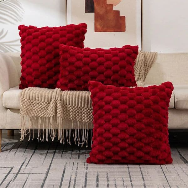 2026 cologne perfume Red Pineapple Grid Turtle Pattern 3D Soft Plush Throw Pillowcasecushion Cover For Living Sofa Bedroom Home Room Decor 45Cm Free Shipping