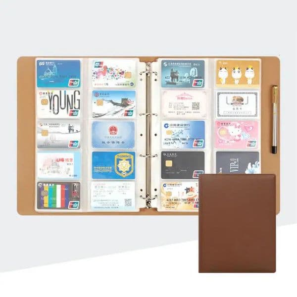 Fashion PU Leather Business Card Holder Book 360 / 480 / 1000 Business Card Organizer Binder ID Credit Card Book 240229