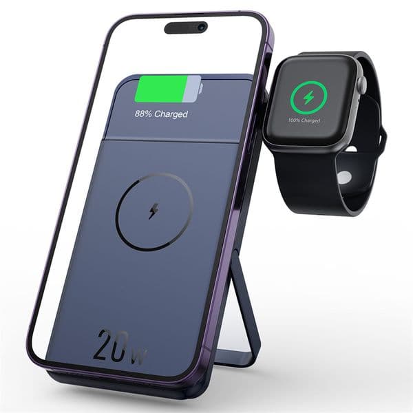 Wireless Charger Powerbank for iPhone Apple Watch 10000mAh PD 20W Safe Packs Magnet 2 in 1 Magnetic Stand Charging Power Bank with box