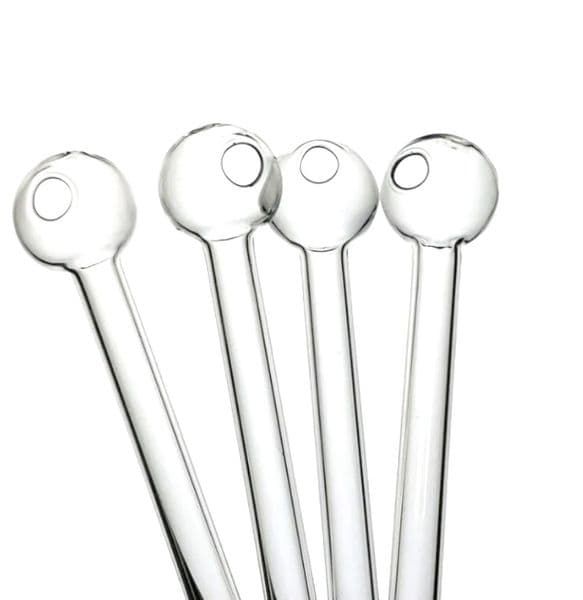 Smoking pipes 4.8Inch 12cm 10cm Clear Glass transparent Oil Burner Tube Burning Great tubes 1 Nail tips