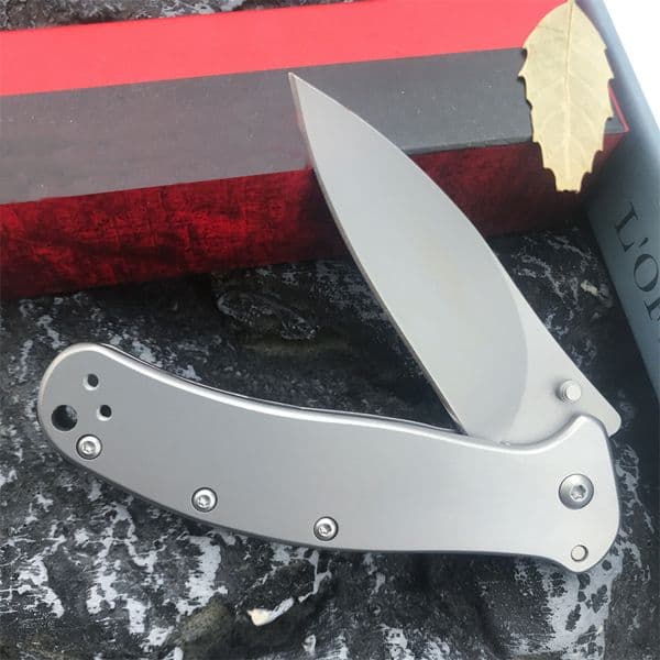 Wholesaler 1730SS Zing Assisted Flipper Knife 3 Bead Blast Plain Blade Stainless Steel Handles Outdoor Tactical Self Defense Hunting Camping Knives 1660 7550