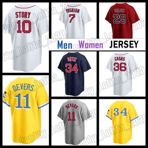 Baseball Jerseys 10 Trevor Story Baseball Jersey 11 Rafael Devers Masataka Yoshida Bostons David Ortiz 36 Triston Casas Bobby Dalbec Red Sox Tyler ONeill Lucas Gioli