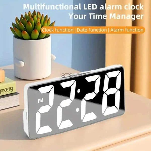 Other Clocks Accessories Latest Digital Clock LED Alarm Clock Bedroom Electronic Desktop Clock With Temperature Display Adjustable Brightness 12/24 HoursL2403