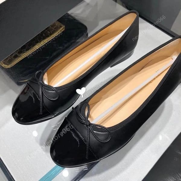 designer shoes Paris Brand designer Ballet Flats Shoes Women Quilted Genuine Leather Slip on Ballerina Luxury Round Toe Ladies Dress Shoes HJ2G