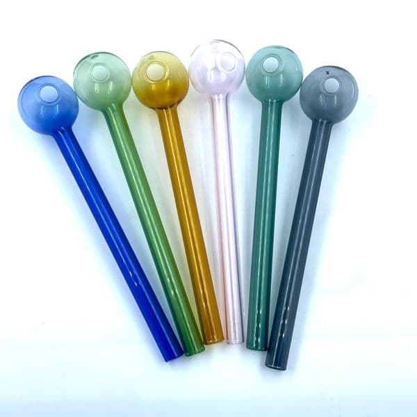 Wholesale 6 Inch Pink Oil Burner Glass Pipe Water Bongs 4 Colors Glass Oil Burner Pipe Tobacco Smoking Accessories