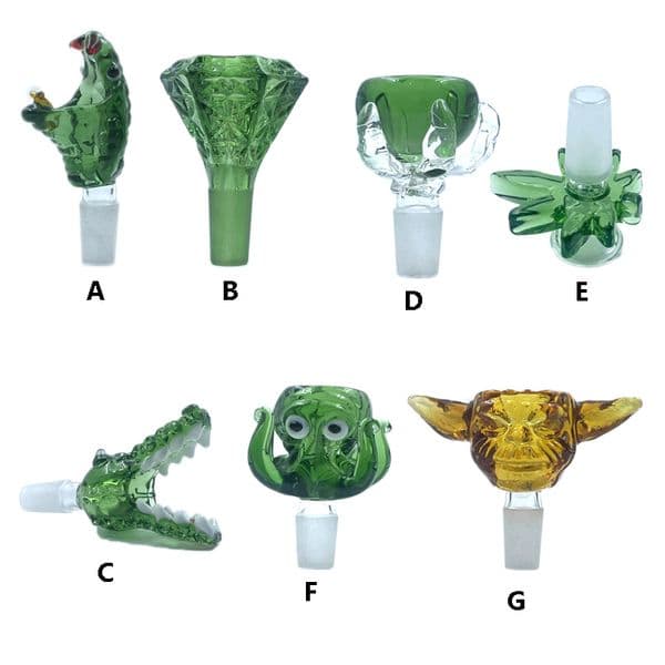 Snake Octopus Crocodile Glass Bowl 14mm 18mm Male Animal Shape Filter Tobacco Oil Burners Bowls For Bongs Smoking Accessories