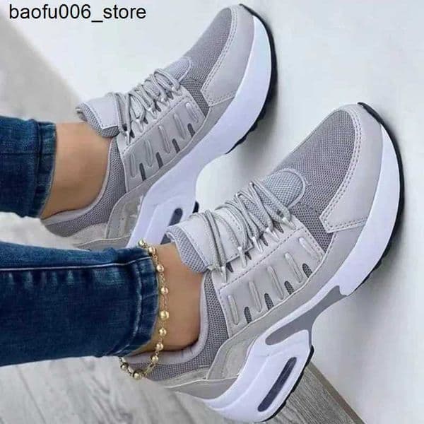 Casual Shoes Tenis Womens Sports Shoe Platform Casual Shoes 2024 New Womens Comfort Net Anti slip Running Shoes Plus Size 43 Zapatillas De Mujer Q240320