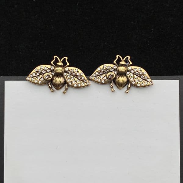 Classic stud earrings designer Bee Full of diamonds Stud Jewelry Gift for mother send best friend Q260520