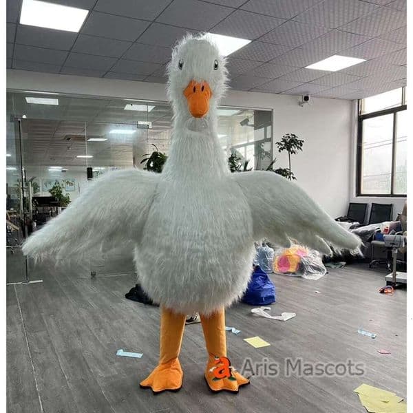 Mascot Costumes Real Life Iatable Peking Duck Costume Adult Funny Furry Wearable Walking Blow Up Mascot Suit for Events Entertainment