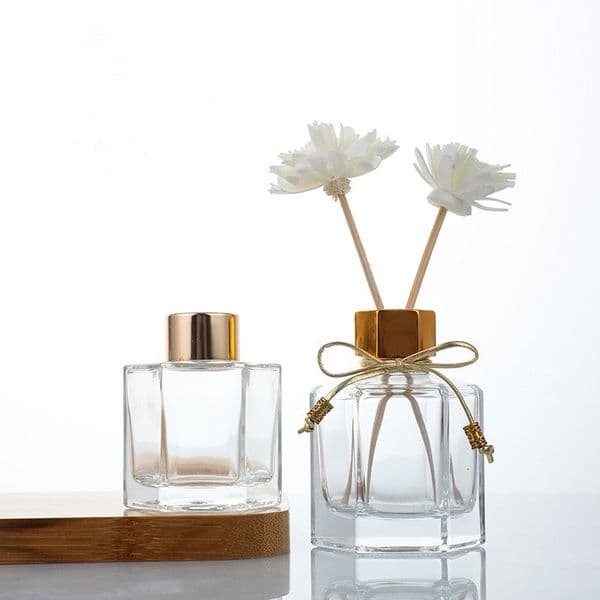 50ml Diffuser Bottles Glass Empty Essential Oil Bottle Fragrance Container Transparent Aromatherapy Refillable Bottle
