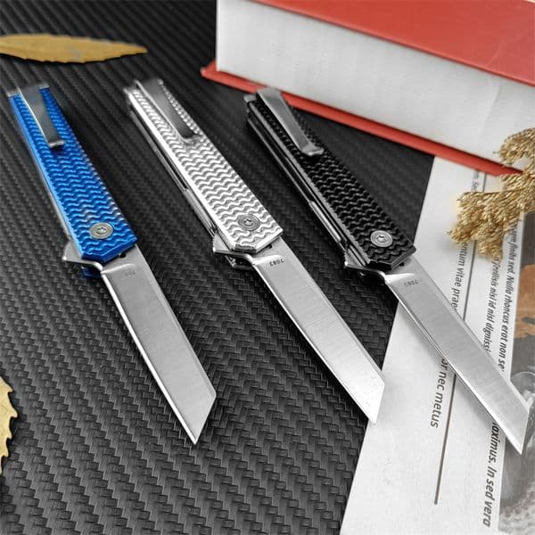 Assisted Opening Folding Knife Cr Mov Blade Steel Handle Pocket Clip Perfect for Camping and Everyday Carry