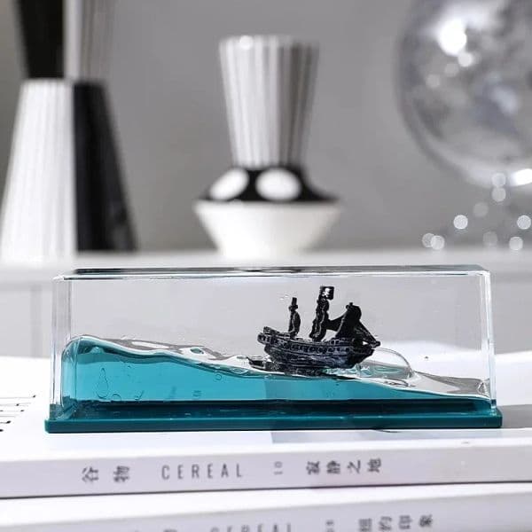 In Miniatures Going Merry Floating Ship Fluid Liquid Drift Bottle Barcos Thousand Sunny Ship Floating Boat Desktop Decorations