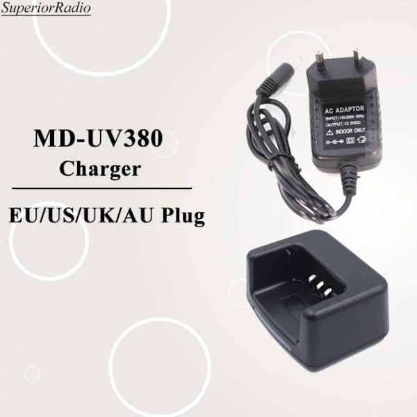TYT MD-380 Desktop Charger Original for Walkie Talkie MD-UV380 RT3 RT3S MD760 110-260V EU/US/AU/UK Power Adapter Radio Accessory