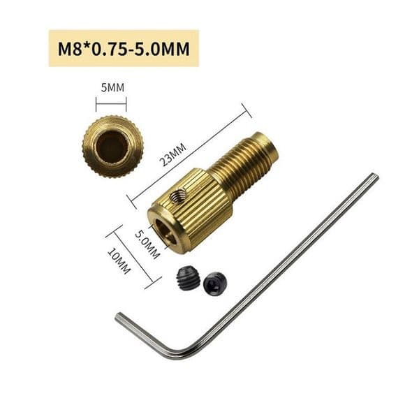 Brass Copper Drill Chuck Shaft Chuck Connecting Drill M8-2/2.3/3.17/5mm Rod Self-tightening Tool Brand New Durable New Useful