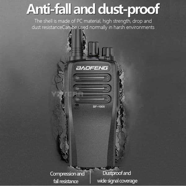 BaoFeng BF-1909 12W Walkie new Talkie 3800mAh Large Capacity UHF 400-470MHz High 2025 Power Type C Charging Portable Long Range Radio