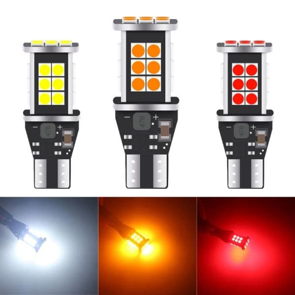 2PCS W16W T15 LED Bulbs Canbus No Error 24 Chips 3030SMD LED Backup Reverse Light 921 912 W16W T16 Bulbs Car Signal Light White