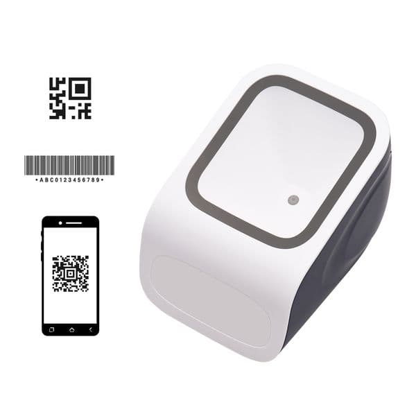 1D 2D QR Desktop Barcode Scanner Platform Hands-free USB Wired Bar Code Reader Scanner for Supermarket Library Retail Store