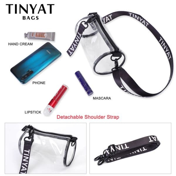 TINYAT Mini new Transparent Women Shoulder Bags Waterproof PVC Clear Messenger Bags Girl Jelly 2025 Crossbody Bag Travel Female Sling Bag