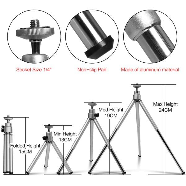 6inch Selfie Ring Light - LED Ring Light with Tripod Stand, Adjustable Phone Clip for Live Video, Makeup, Photography and Vlog