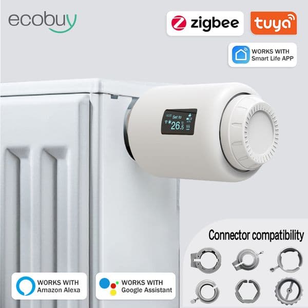 Zigbee 3.0 Smart Home Thermostat Tuya Wifi Temperature Heater Radiator Valve Programmable TRV Thermostatic Head Google Alexa