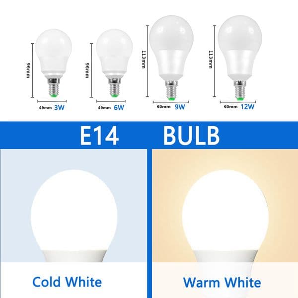 10pcs/lot LED Bulb AC110V 120V 130V E27 new E14 20W 18W 15W 12W 9W 6W 3W Lampada LED 2025 Light Bombilla Spotlight Lighting Lamp