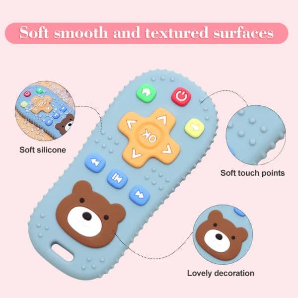 Baby Soft Silicone Remote Control Teether Food Grade Infant Teeth Grinding Stick Teething Anti-eating Hand Newborn Sensory Toys