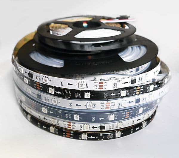 new WS2811 Smart Pixel LED Strip DC12V 30/48/60leds/m 5m/lot White/Black PCB Full Color RGB LED 2025 Light Strip Neon